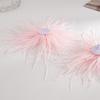 Multi-color Feather Geometric Rhinestone Earrings Ins Luxury Dangle Ear Jewelry  Holiday Styling