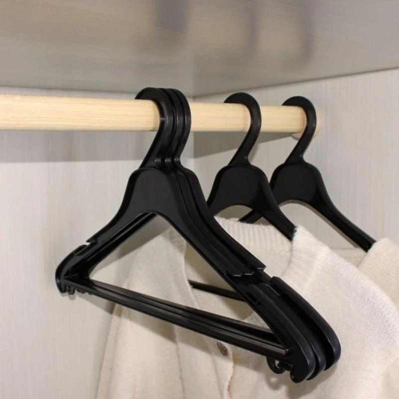Multifunctional Plastic Clothes Hangers Sturdy Frame Non Slip Grooves 20 Pack Practical Housewarming Gift for New Homeowners