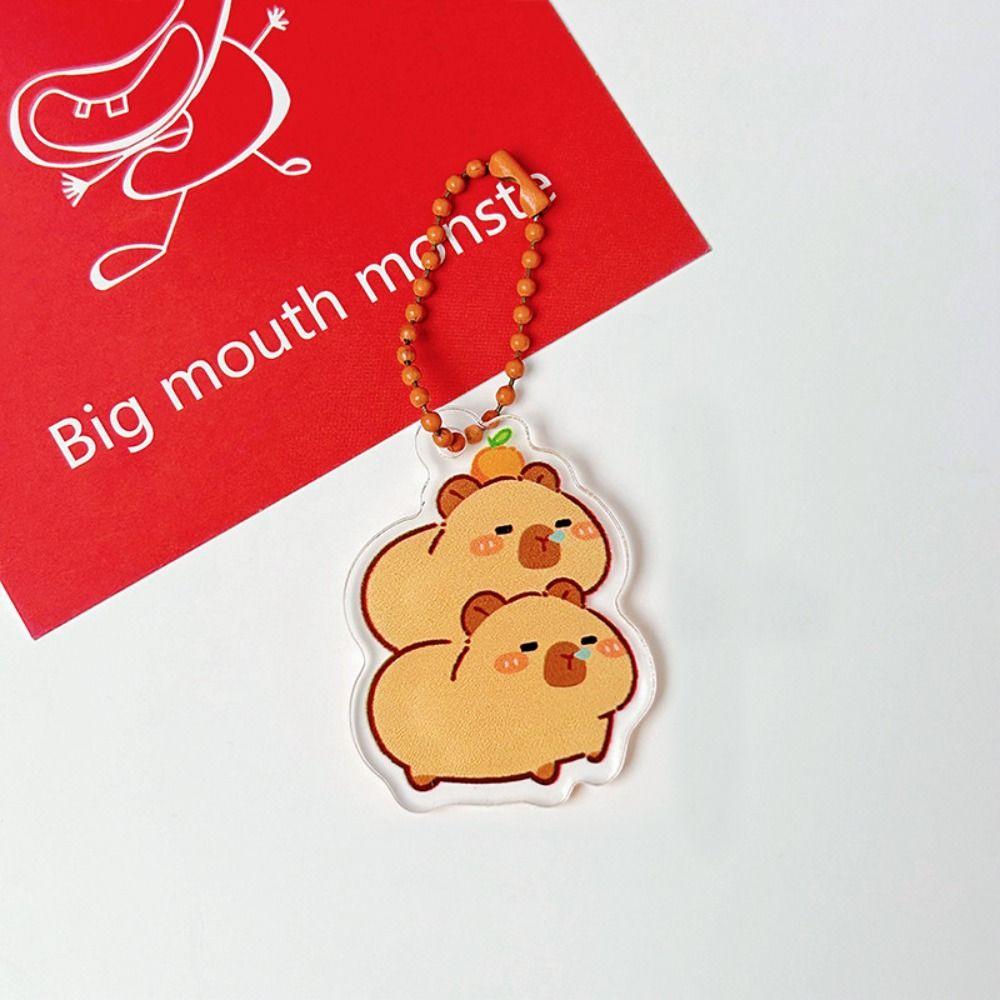 Creative Capybara Bag Hanging Acrylic Capibara Pendant Fashion Capybara Keychain Kids