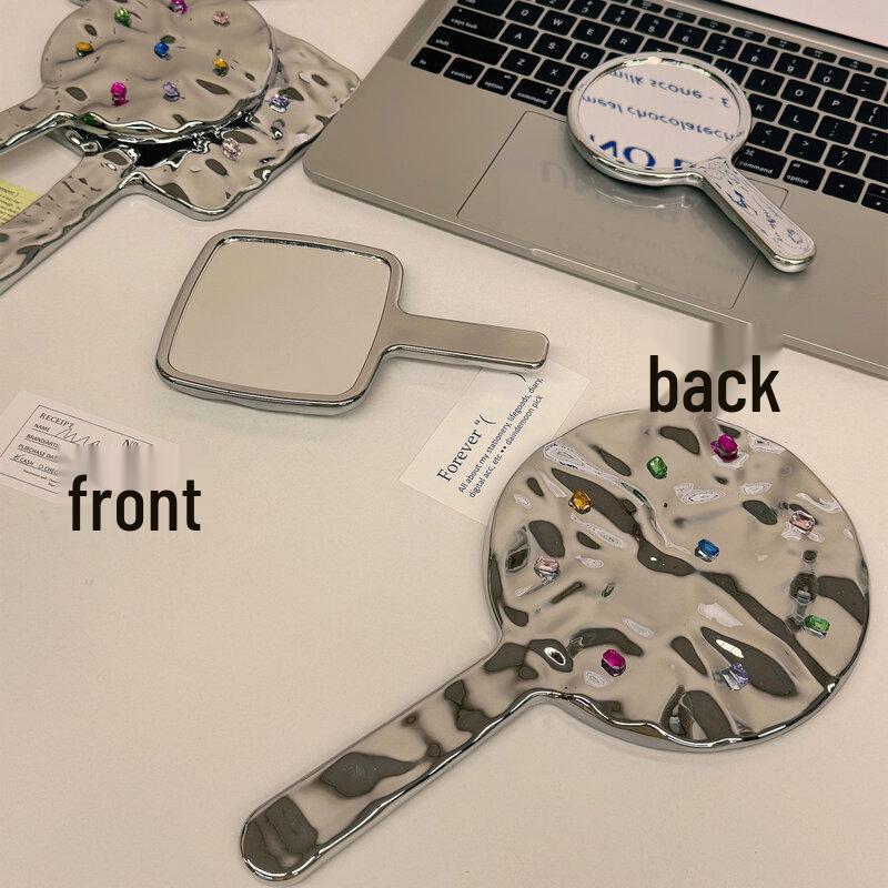 Большое круглое портативное ручное зеркало для макияжа Yipin