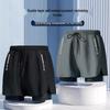 Men's Plus Size Quick-Dry Swim Trunks with Double-Layer Lining