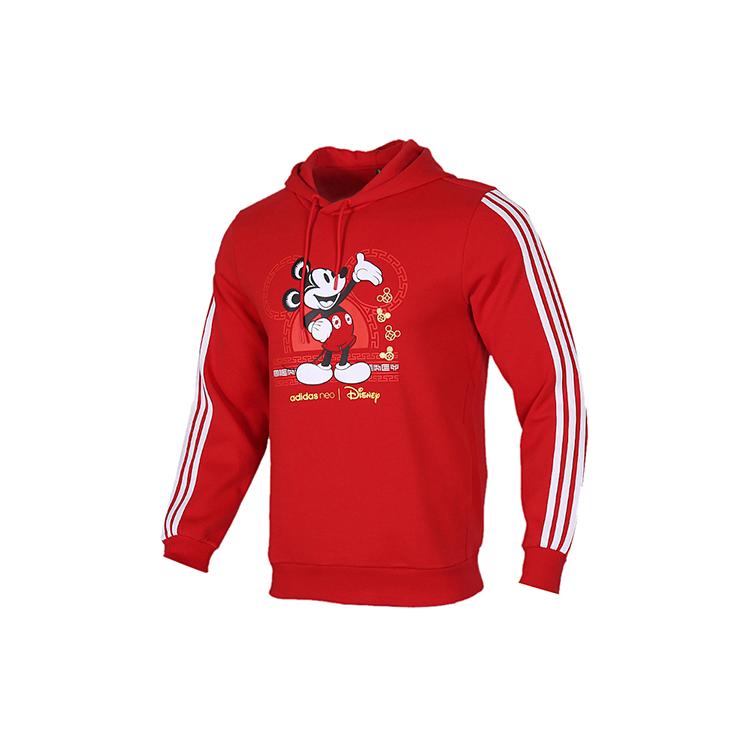 Adidas Neo X Disney Sweatshirts Men's Light Scarlet Hooded Moderate Regular GE7767