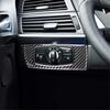 Carbon Fiber Interior Headlight Control Cover Trim For BMW X5 E70 X6 E71
