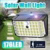Solar Lights Outdoor,176 LED Super Bright Motion Sensor Lights Waterproof Security Light for Fence Yard Door Patio Garage Step