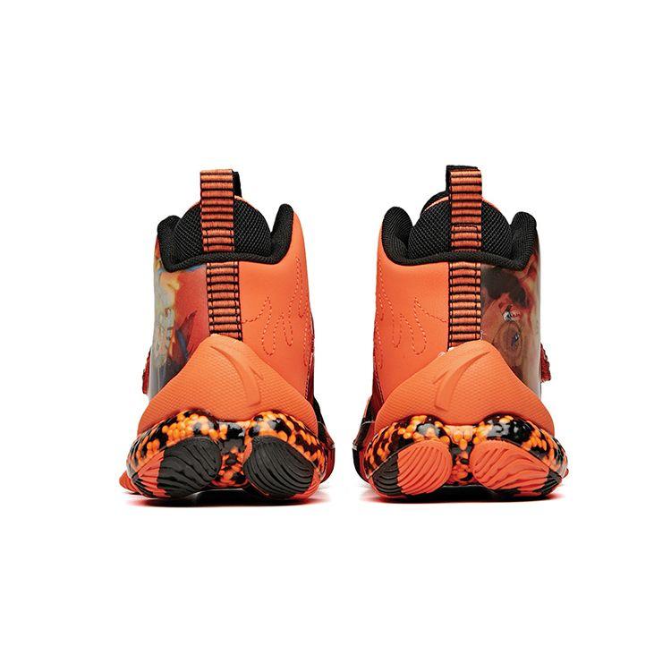 Anta Детские амортизирующие нескользящие износостойкие дышащие высокие баскетбольные кроссовки Детские кроссовки оранжево-черные 312041113R-8