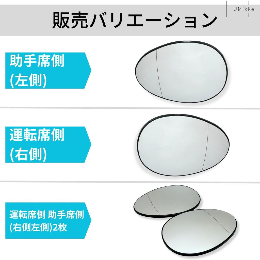 UMikke External BMW MINI MINI Cooper Door Mirror Lens Side Mirror Glass Lens R56 R55 R57 R59 R60 R61 Left