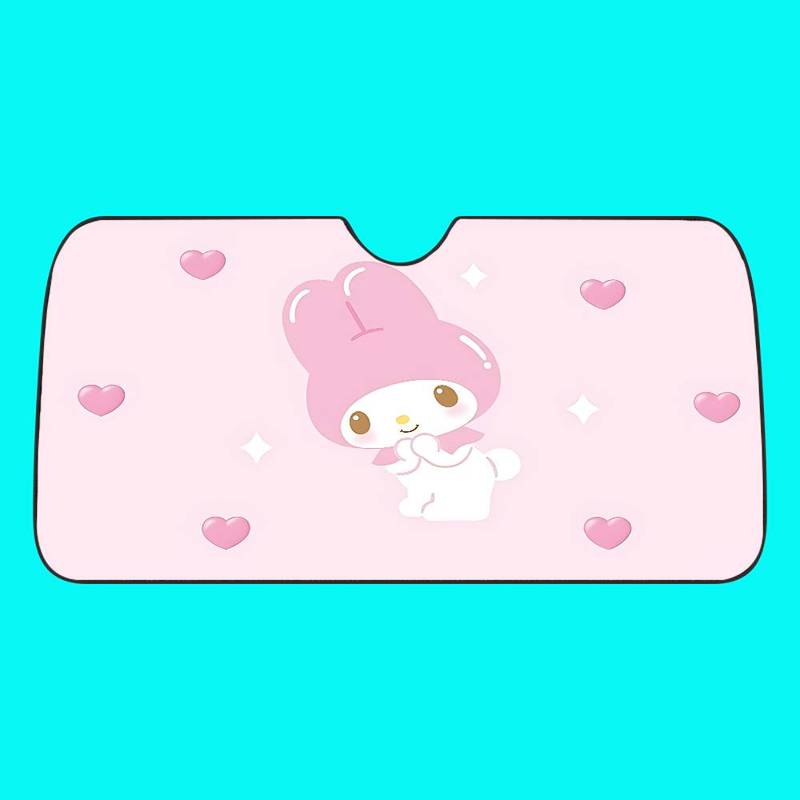 M-My Melody Car SunShade Windscreen Front Window Visor 70x130cm Sun Visor Solar Protect Plaid Gift Novelty Car