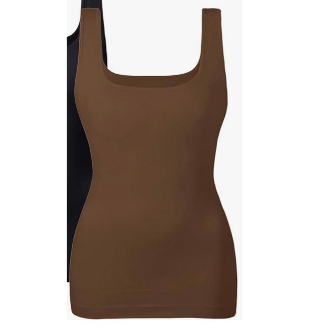 Женская европейская и американская утягивающая майка-комбинация с квадратным вырезом – Контроль живота, Формирование фигуры, Бесшовный жилет