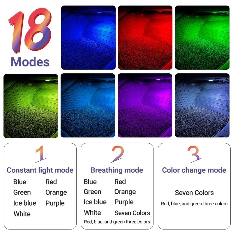 Для Tesla Model 3 Model Y Model S 2017~2025 Автомобильная подсветка для ног Ультраяркая Сенсорная Светодиодная Атмосферная Неоновая Подсветка Аксессуары