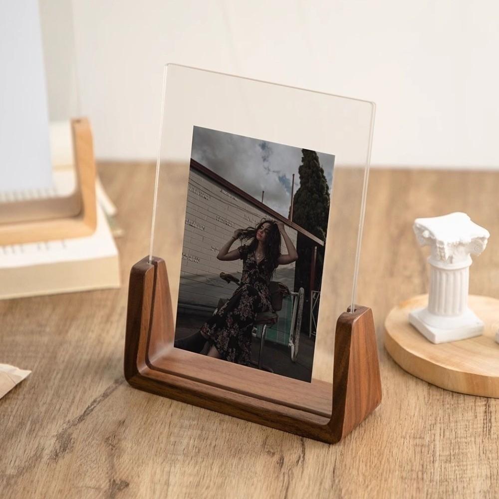 Деревянная настольная фоторамка 8 дюймов/10 дюймов/формат А4 Стойка для демонстрации фотографий Скандинавская фоторамка Декор для офиса