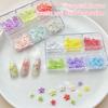 6-Grid 3D Resin Nail Decor – Macaron-Colored Petal Flowers, Cute Mini Charms for DIY Manicure Supplies