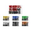 195Pcs Motorcycle Fairing Bolt Kit Aluminum Windscreen Mudguards Screws Fasteners Kit Washers Nut Bolts Screws Clips Assortment