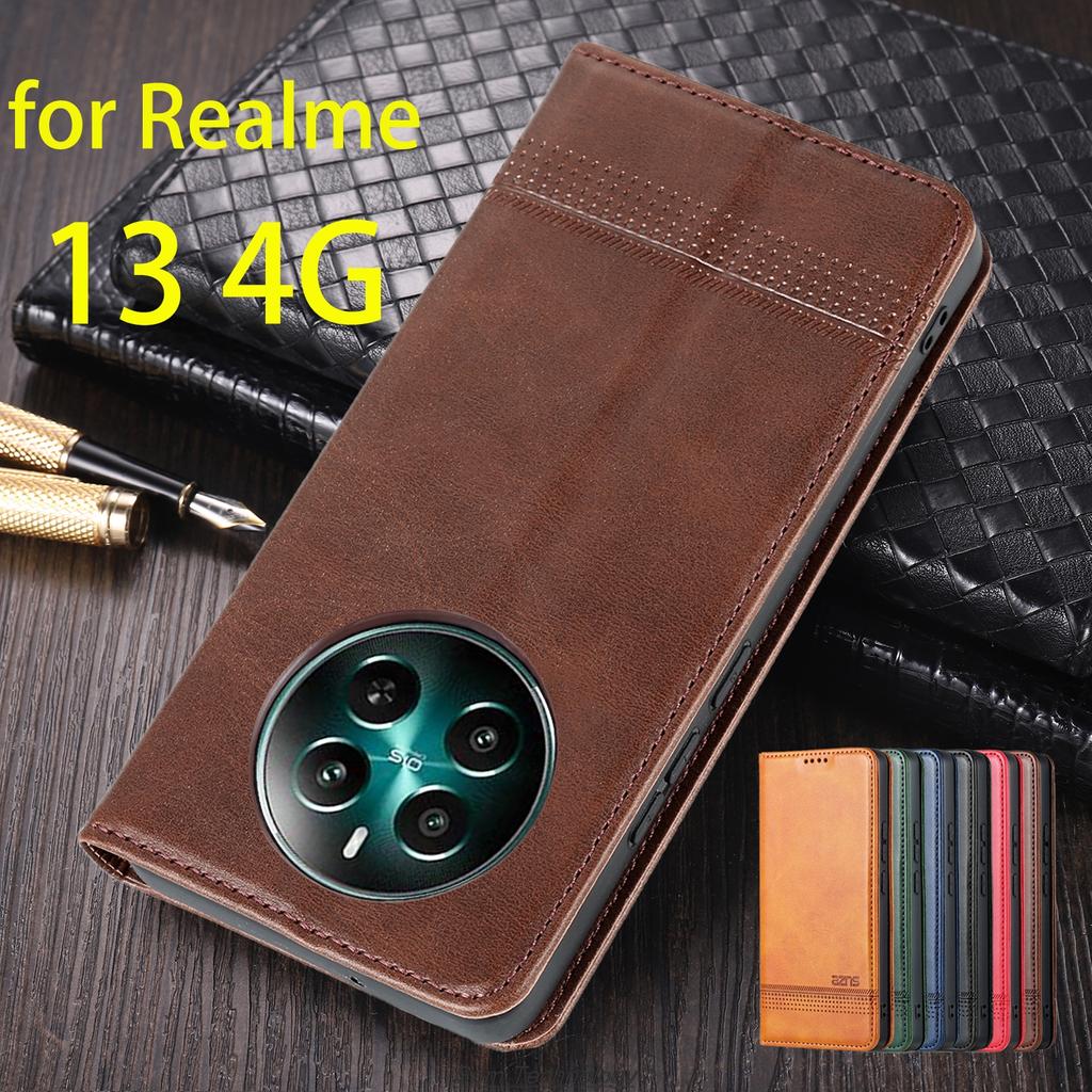 Роскошный магнитный адсорбционный кожаный чехол для OPPO Realme 13 4G Flip Cover Защитный чехол Capa Fundas Coque