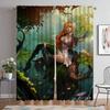 Blackout Kitchen Curtains Child Room Female Elf Living Room Curtain Curtains for Bedroom Shades Halloween Decoration Partition