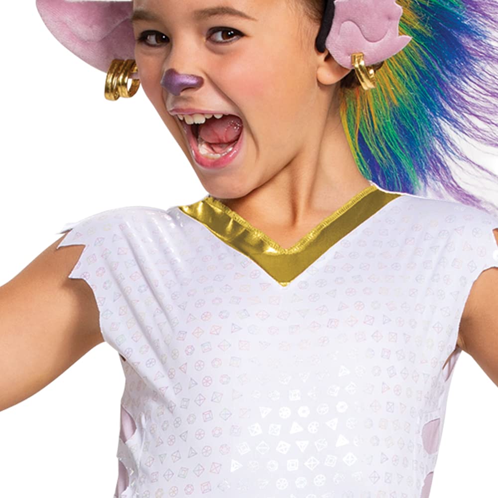 Маскарадный костюм Королевы Барб Тролли, Тролли Мировой тур Радужная Барб с детским головным убором, Размер Делюкс <(7-8), многокрасочный
