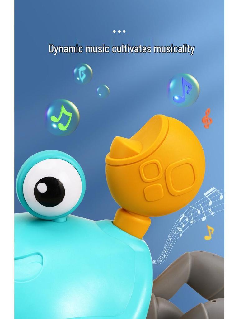 Убегающий краб с зарядкой, музыкой и светом - Интерактивная ползающая игрушка для детей