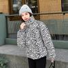 Short Leopard Print Down Cotton Padded Jacket for Women's 2025 Winter New Small Foreign-style Thickened Warm Padded Jacket