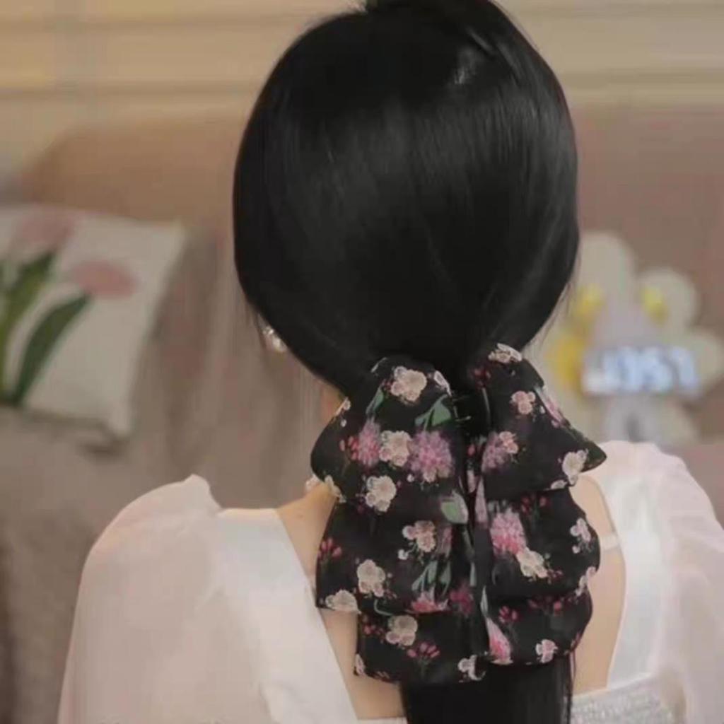 Fashion Ribbon Hair Claw Bow Hairpin for Women Girls Stain Bow Barrettes Hairpin Women Color Ponytail Clip Hair Accessories