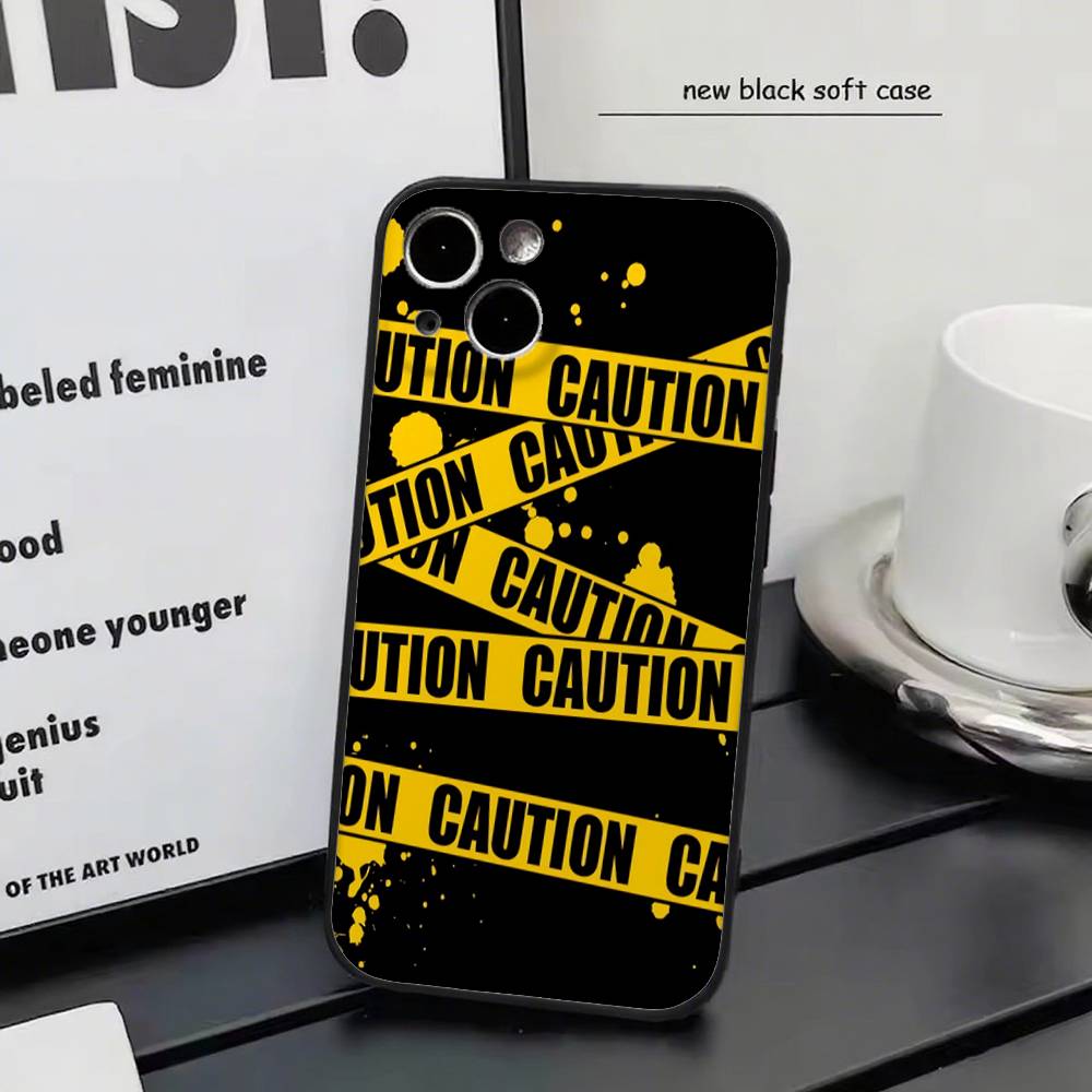 Желтое предупреждение Для Iphone 17 Air 16 Pro Max 15 14 13 Полное покрытие Ударопрочный Чехол MagSafe
