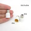 1/2/5pcs E12 To E14 Led Light Bulb Base Adapter Converter Lamp Holder Power Socket Connector Adapter White