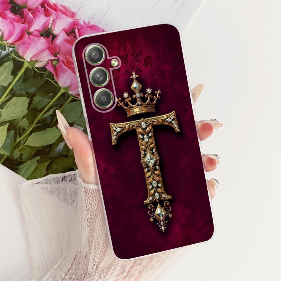 Для Samsung Galaxy A54 Чехол для телефона с королевской короной и инициалами для пары Для Samsung A54 5G SM-A546B Мягкий силиконовый ТПУ Чехлы Бамперы