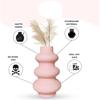 Керамическая ваза «Baby Pink Triple Ring» 8 дюймов — набор из 1 шт. | Декоративная ваза с тремя кольцами для сухоцветов и пампасной травы | Вазы для домашнего декора