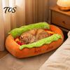 Washable Cat Bed for Small Dogs Hot Dog Bed, Cute Cozy Snuggle Removable Pad, Funny Durable Pet Furniture Home Bun Plush Cats Soft Sofa Nest