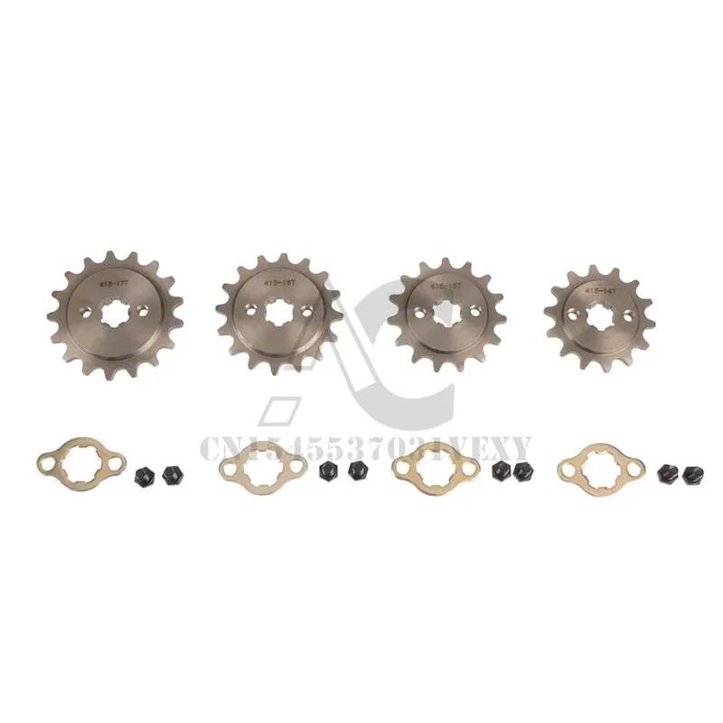 Motorcycle front engine 415# 17mm-14T 15T 16T 17T transmission gear suitable for off-road vehicles ATV four-wheel karts