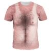 New Fashionable Hip Hop 3D Printed T-shirt for Men and Women Funny Printed Chest Hair Muscle T-shirt Summer Sexy