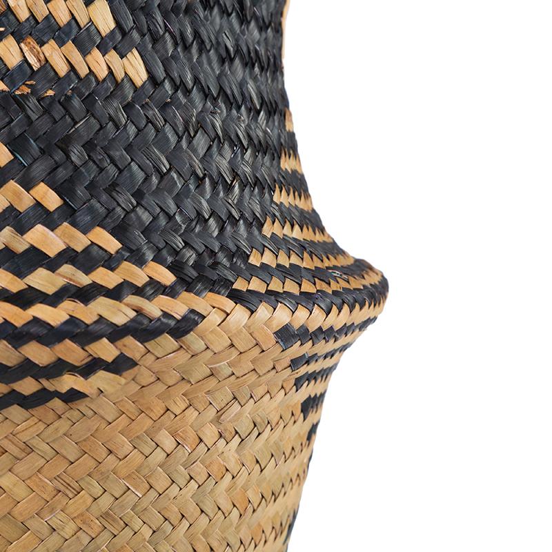 Корзины для хранения из соломы ручной работы, ротанговая корзина-пузо для цветов с ручками, складной контейнер для хранения одежды и белья