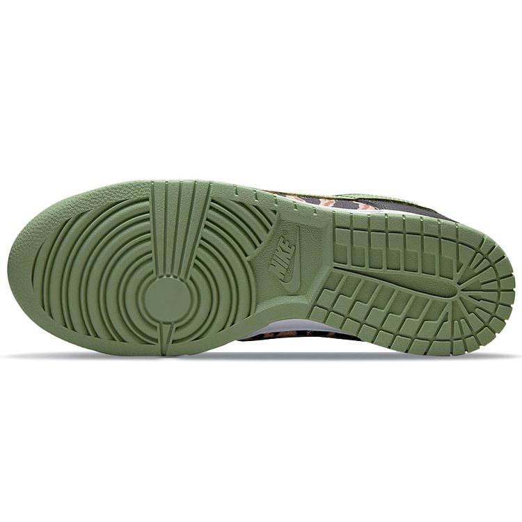 Nike Dunk Low SE Черные мультикамуфляжные мужские кроссовки Oil-Green White Total-Orange DH0957-001