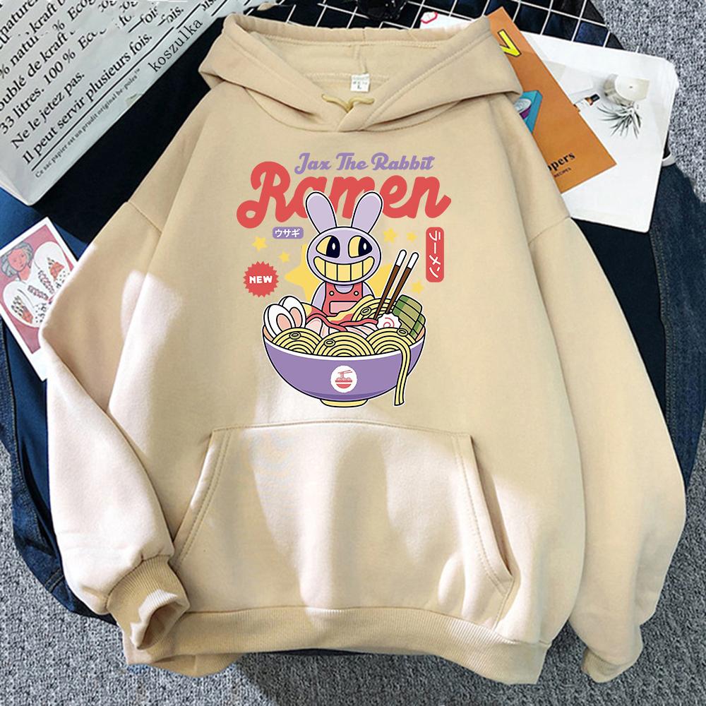 Hoodie Digital Circus Jax Ramen Fashionable and fun women Caine Pomni Hoodie Men Cute Rabbit Noodle Printed Hoodie