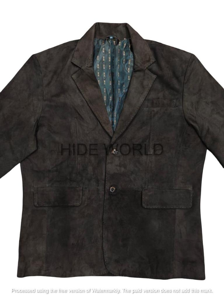 Стильный формальный темно-коричневый кожаный пиджак мужской пиджак из чистой замши пальто ручной работы