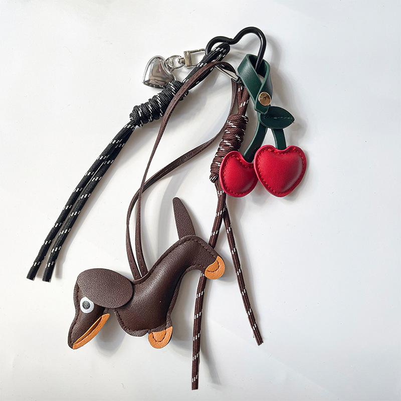 Faux Leather Cherry Mini Backpack Hanging Handbag Pendant Bag Pendant Bags Accessories KTB