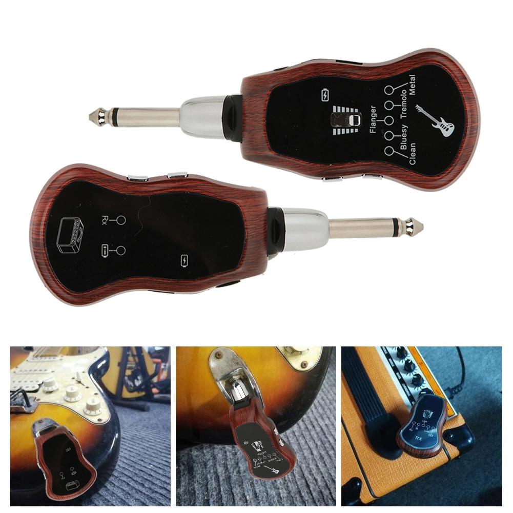 1 Pair Built in Battery 10 Channels 5 Effects Wireless Guitar Effector Transmitter Receiver
