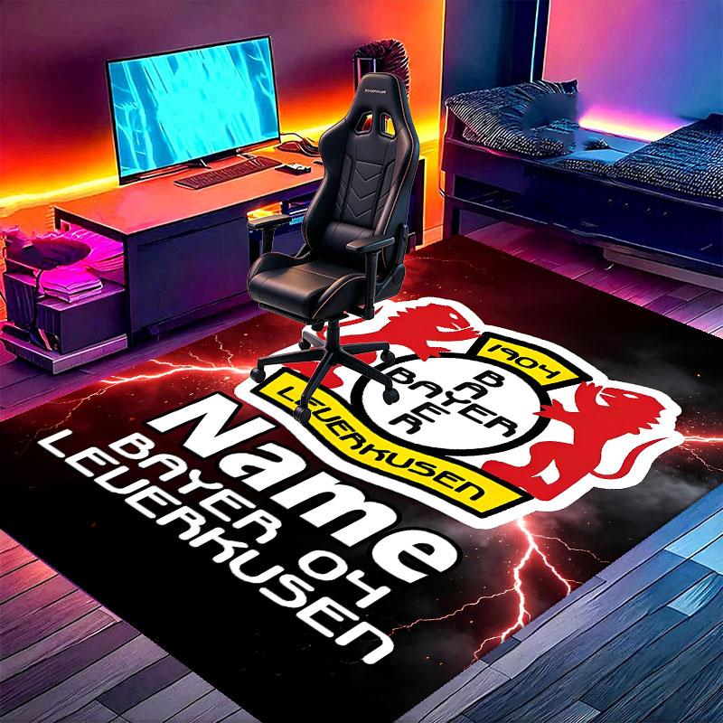 Custom Name Personalized Bayer 04 Leverkusen Print Carpet, Versatile Home Decor Rug, for Playroom, Apartment, Balcony, Entryway, Hallway Gift