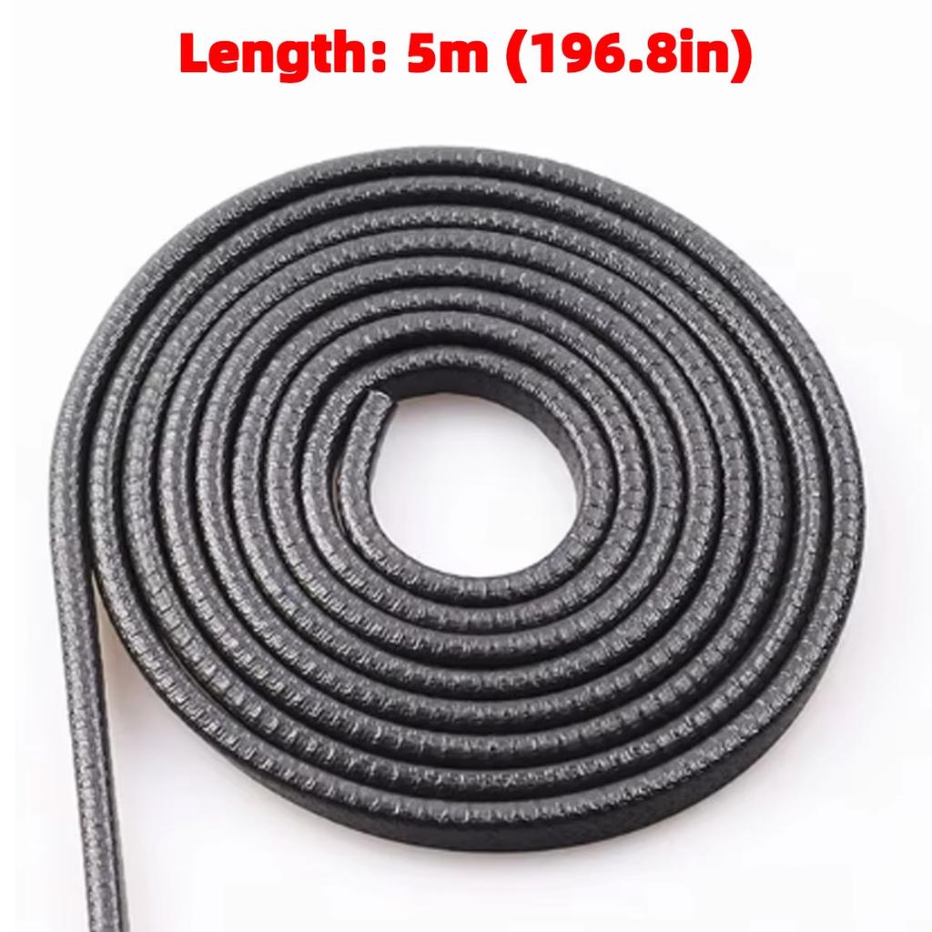 Yitong 1PC Car Door Anti Collision Sealing Strip 5M Rubber Edge Guard U Channel Trim Scratch Proof Weather Resistant Protector