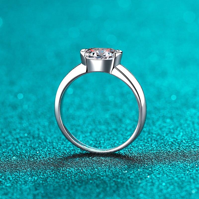 Bague Ringen Кольцо для женщин 1,5-каратное овальное обручальное кольцо с муассанитом из стерлингового серебра 925 пробы с бриллиантами Pt950, свадебные украшения
