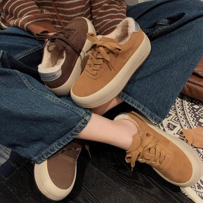 "Ziyan" Como Lakeside~ Хлопковые туфли Женские Зимние Новинка 2025 Теплые и Флисовые Спортивные и Повседневные Туфли на Платформе Женские