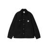 SS24 Michigan Coat Классический крой Тканая куртка с квадратной этикеткой Вельветовый воротник Мужская куртка Черный I031519-00E-3K
