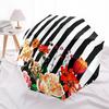 1pc Striped Floral Pattern Umbrella with Plastic Handle,Suitable for All Seasons Home Travel Outdoor UmbrellaDD1641