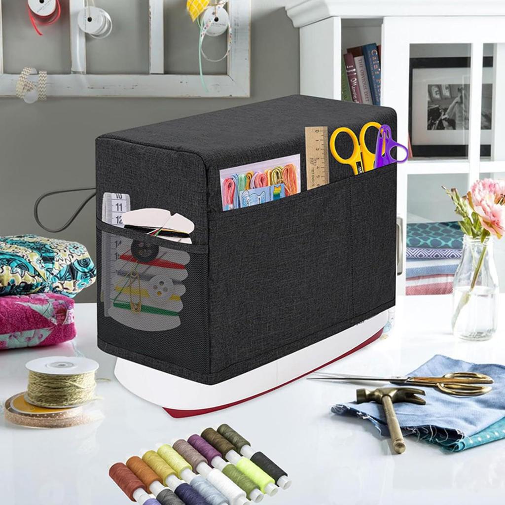 Sewing Machine Cover Dust Cover with Storage Pockets for Sew Accessories Protector for Home Use Sewing Machines