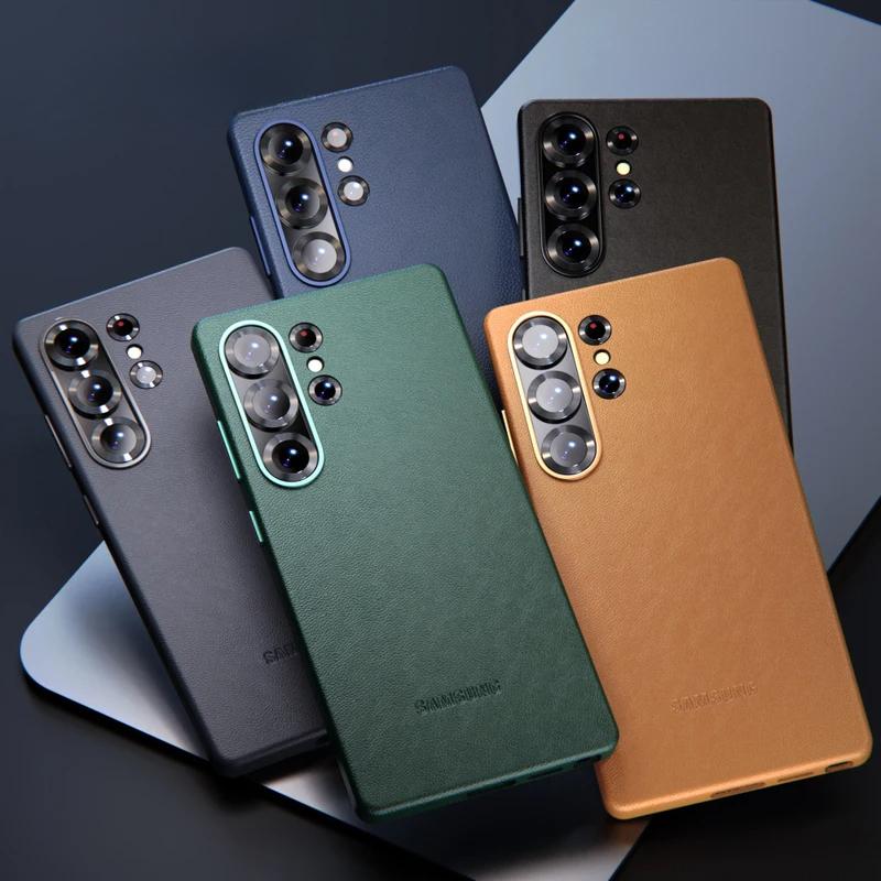 Samsung Galaxy S25 Ultra Plus кожаный чехол противоударный чехол с текстурой овчины защитная задняя крышка для S25Ultra S25Plus S25