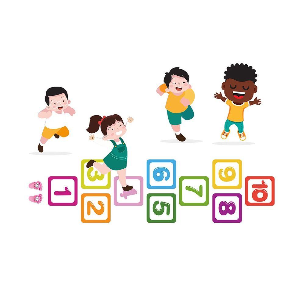 Parent-child Hopscotch Floor Stickers 10/15/20cm Number Grid Sticker  Kindergarten Ornament