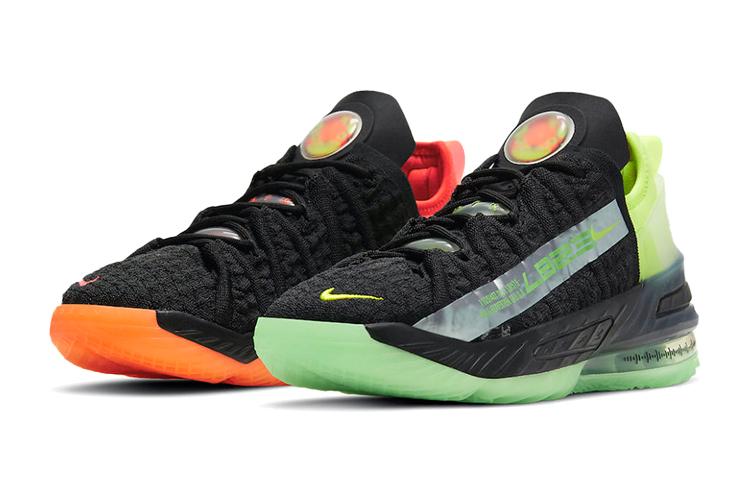 Nike LeBron 18 Черный Малиновый Неоновый Детские CW2760-009