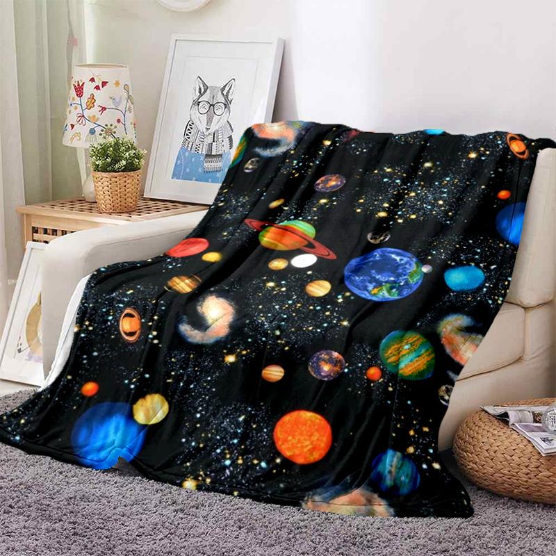 Одеяло для комнаты Galaxy Stars, ультралегкое мягкое плюшевое фланелевое одеяло для дивана-кровати, лучшие офисные подарки