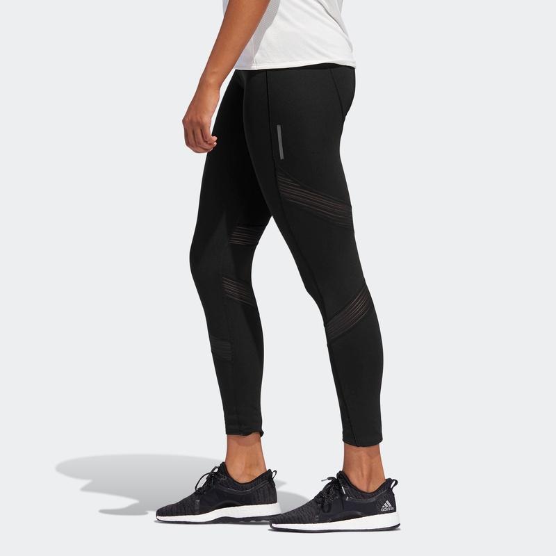 Adidas Solid Color Logo High-Waist Running Tights Women Bottoms Black DT2842
