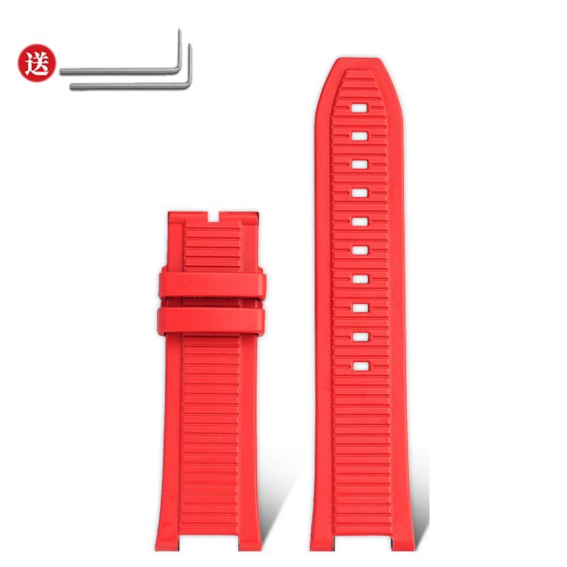 Высококачественный резиновый ремешок для часов TISSOT 1853 Серия T141 T141.417A Силиконовый ремешок Вогнутый дизайн 24 мм Водонепроницаемый браслет