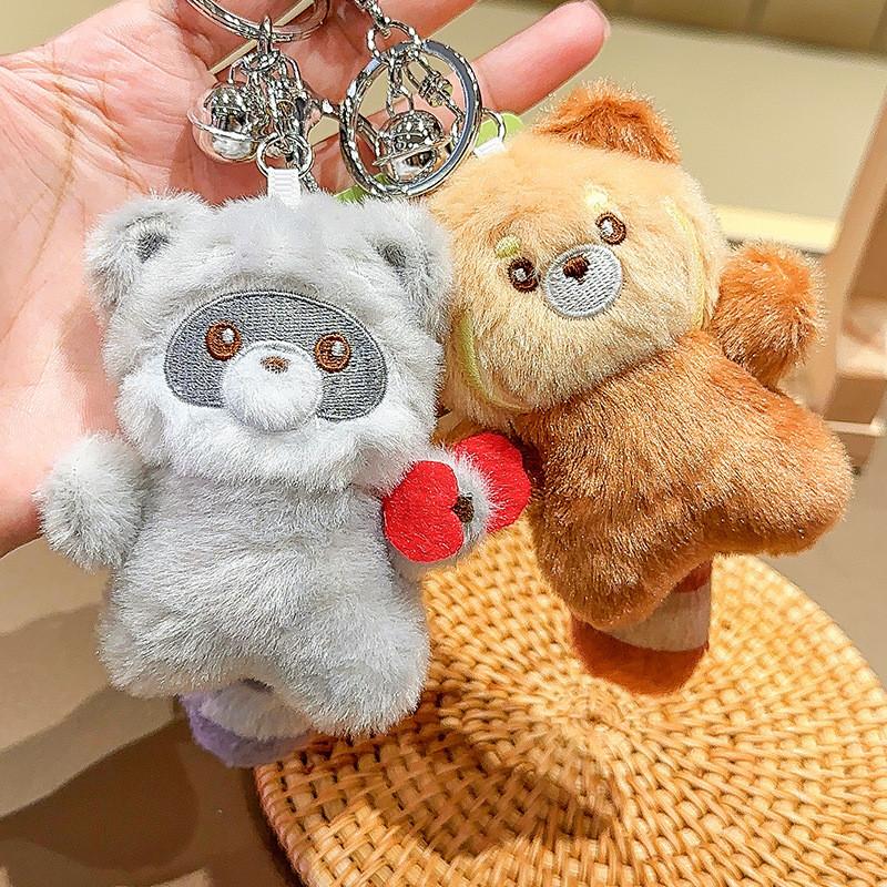 Animal Series Healing Plush Keychain Pendant With Cat Otter Lamb Design Panda