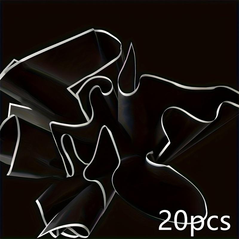 20pcs/pack Black And White Border Line Edge Matte Film Waterproof Wrapping Paper Florist Packaging Materials Flower Wrapping Paper